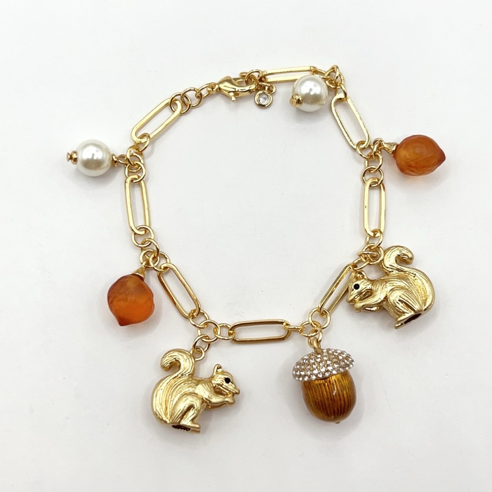 KS525-Kate Spade squirrel and acorn bracelet